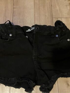 Cat & Jack Black Girls' Distressed Denim Shorts